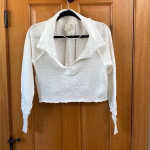 White free people cropped sweater. Never worn or washed. Brand new without tags.